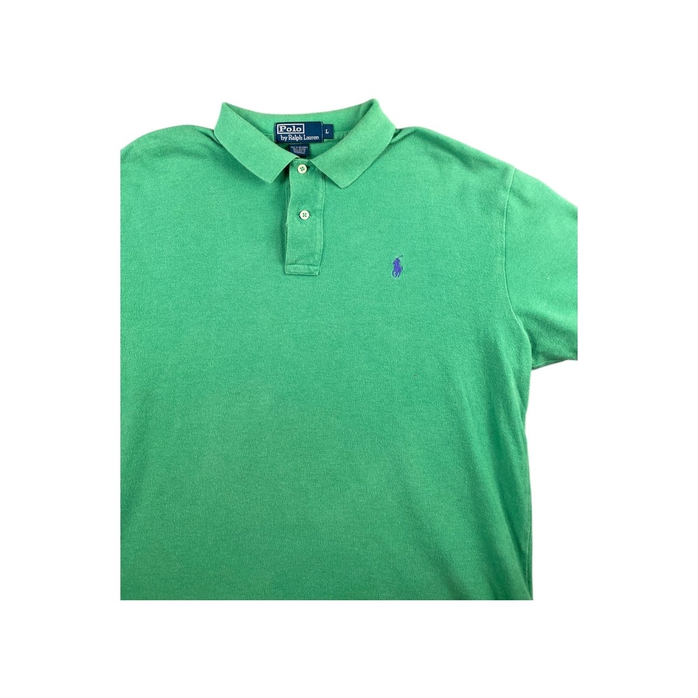 Polo Ralph Lauren Green Mens Classic Fit Pony Logo Polo Shirt Size L